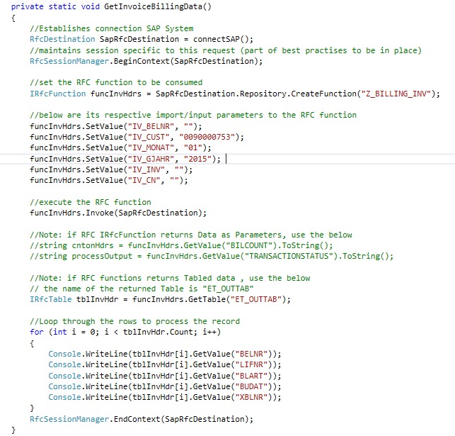 Connection sap system
